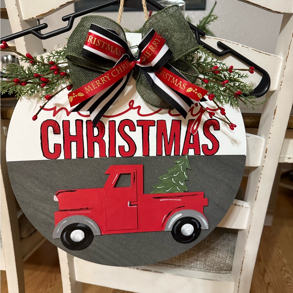 Festive Christmas Wall Decor with Red Truck
